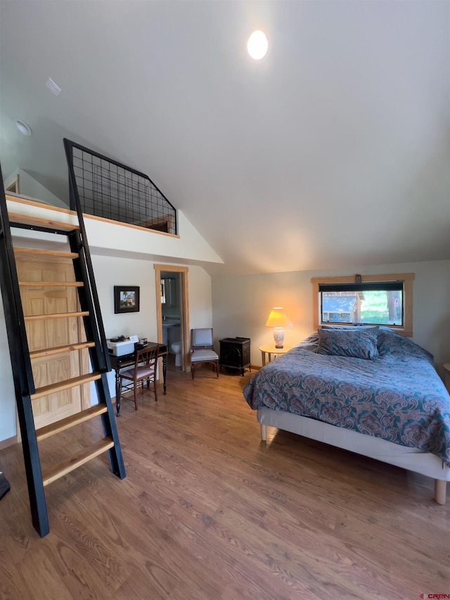 515 Bristol Rd, Placerville, CO 81430 - bedroom with vaulted ceiling and wood finished floors