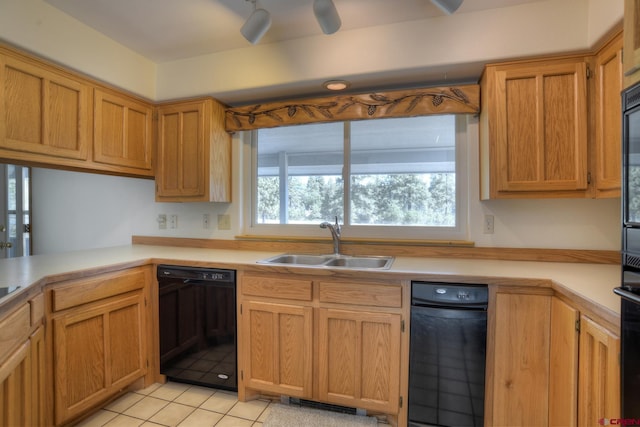 678 N Lakeside Dr, Durango, CO 81303 - kitchen with black dishwasher, light countertops, and light tile patterned floors
