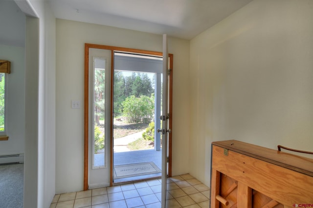 678 N Lakeside Dr, Durango, CO 81303 - entryway featuring a baseboard radiator and light tile patterned floors