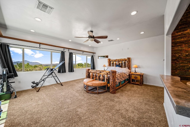 27420 Rd P.2, Dolores, CO 81323 - bedroom with carpet floors, recessed lighting, and a ceiling fan