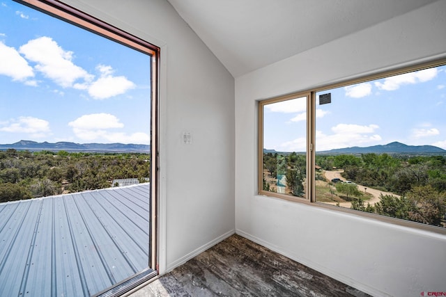 27420 Rd P.2, Dolores, CO 81323 - unfurnished sunroom with a mountain view and vaulted ceiling