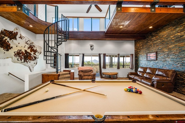 27420 Rd P.2, Dolores, CO 81323 - game room with a high ceiling and pool table