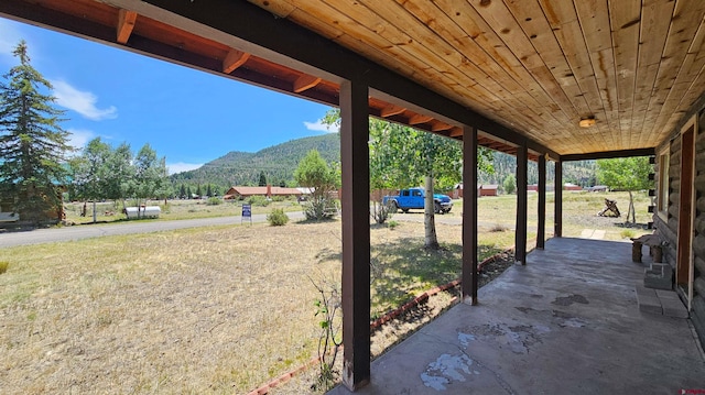 59 Willow St, South Fork, CO 81154 - view of patio / terrace featuring a mountain view