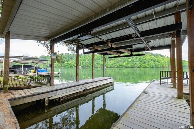 1745 Thornton Ferry Rd, Hot Springs, AR 71913 - dock area with a water view and boat lift