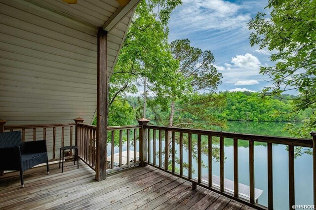 1745 Thornton Ferry Rd, Hot Springs, AR 71913 - wooden deck with a water view