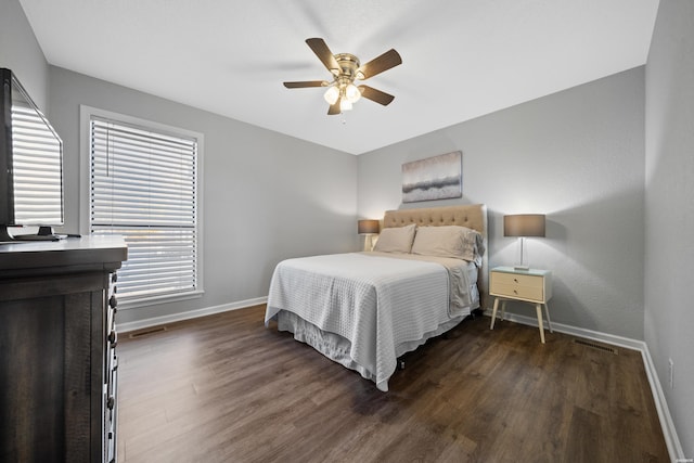 203 Stearns Pt Unit F3, Hot Springs, AR 71913 - bedroom with baseboards, wood finished floors, and a ceiling fan