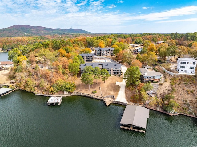 203 Stearns Pt Unit F3, Hot Springs, AR 71913 - drone / aerial view of a water and mountain view and a heavily wooded area