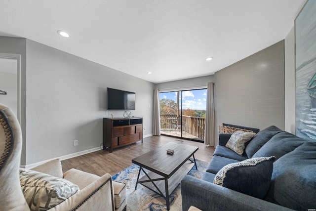 203 Stearns Pt Unit F3, Hot Springs, AR 71913 - living area with wood finished floors, baseboards, and recessed lighting