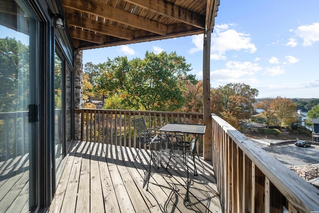 203 Stearns Pt Unit F3, Hot Springs, AR 71913 - wooden terrace featuring outdoor dining space