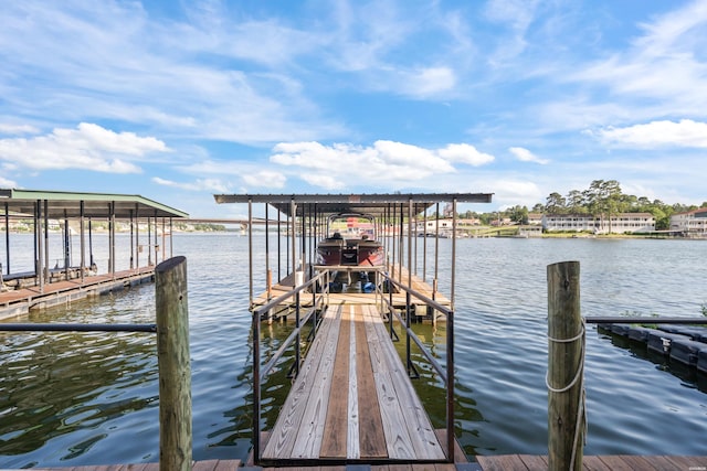 347 Paradise Pt, Hot Springs, AR 71913 - dock area featuring boat lift and a water view