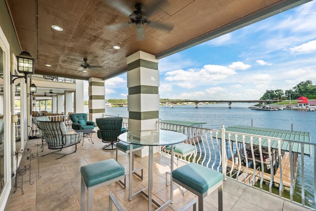 347 Paradise Pt, Hot Springs, AR 71913 - balcony with ceiling fan and a water view