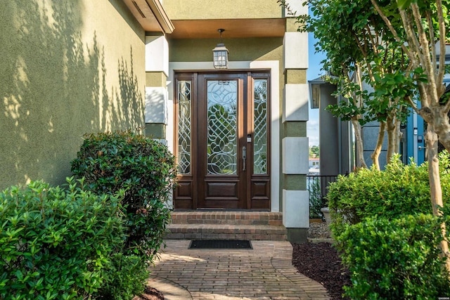 347 Paradise Pt, Hot Springs, AR 71913 - entrance to property featuring stucco siding and french doors