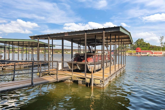 347 Paradise Pt, Hot Springs, AR 71913 - dock area featuring a water view and boat lift