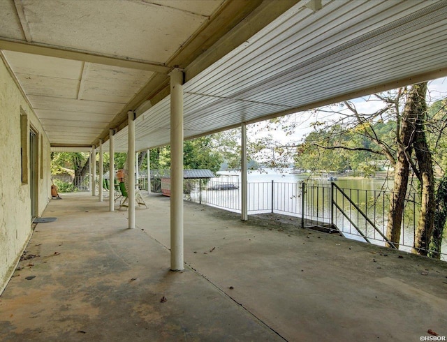 view of patio featuring fence