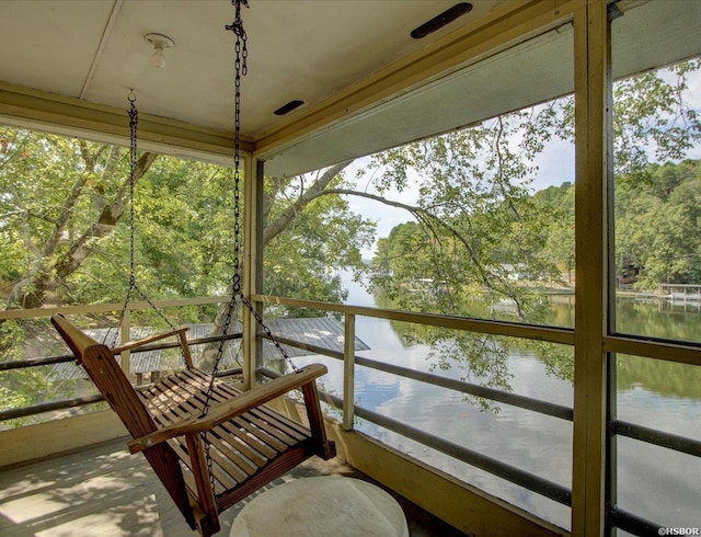 balcony with a water view