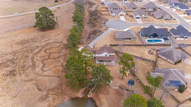 aerial view featuring a residential view