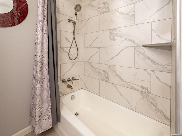 9925 Echo Valley Ct, Little Rock, AR 72227 - full bath with shower / bath combo with shower curtain and baseboards