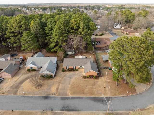 aerial view with a residential view