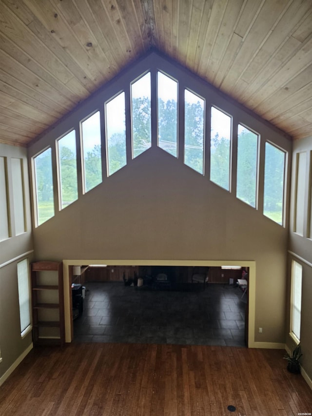 161 Funderburg Rd, Mineral Springs, AR 71851 - interior space featuring wood ceiling, plenty of natural light, and hardwood / wood-style flooring