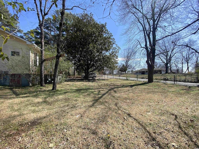 view of yard with fence