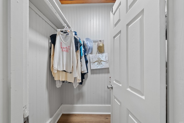 spacious closet featuring wood finished floors