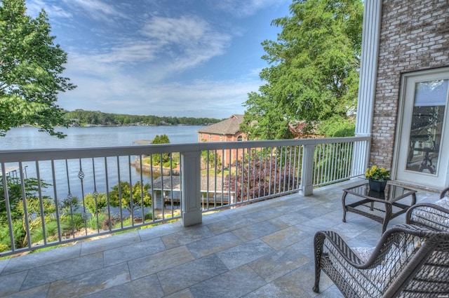 balcony with a water view