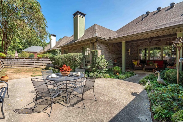 view of patio / terrace with fence and outdoor dining space