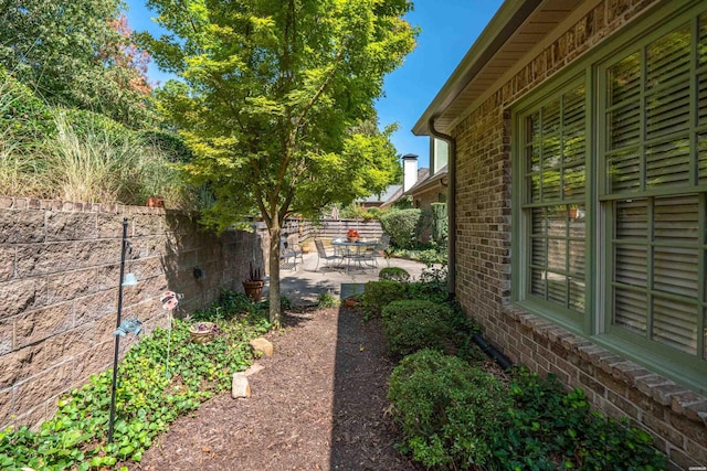 view of yard featuring a fenced backyard and a patio