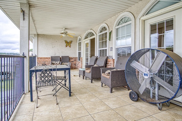 451 Lakeland Dr Unit G-4, Hot Springs, AR 71913 - view of patio with ceiling fan and an outdoor hangout area
