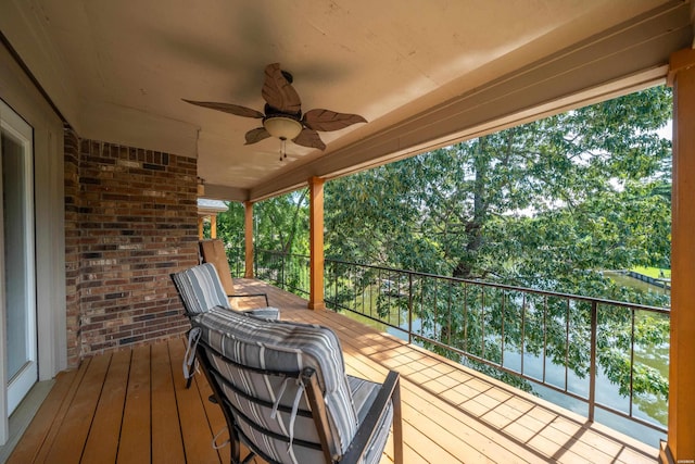 1201 Airport Rd Unit D-14, Hot Springs, AR 71913 - wooden deck featuring ceiling fan