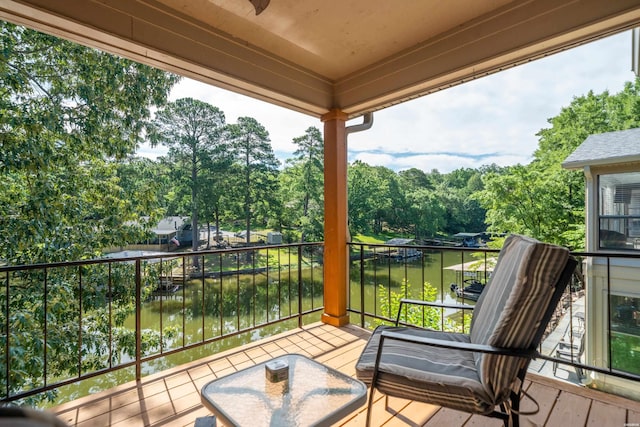 1201 Airport Rd Unit D-14, Hot Springs, AR 71913 - balcony with view of wooded area and a water view