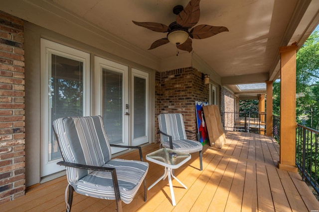 1201 Airport Rd Unit D-14, Hot Springs, AR 71913 - wooden terrace featuring ceiling fan