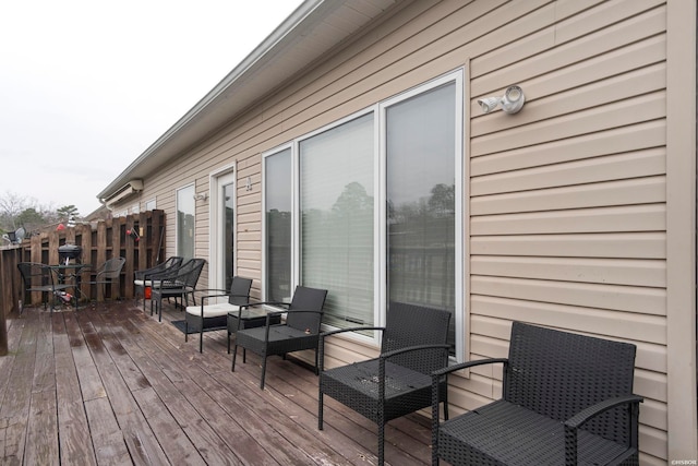 wooden terrace with fence