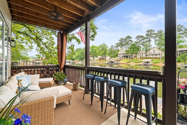 126 Chambers Pt Unit E, Hot Springs, AR 71913 - balcony with an outdoor living space and a water view