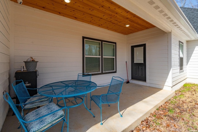 view of patio with outdoor dining area