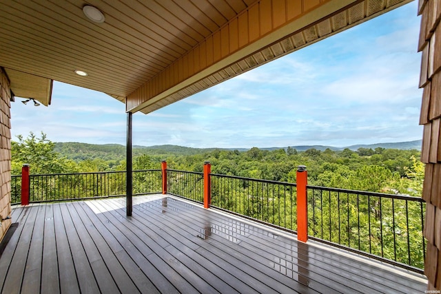 415 Gold Nugget Loop, Hot Springs, AR 71913 - wooden terrace with a wooded view