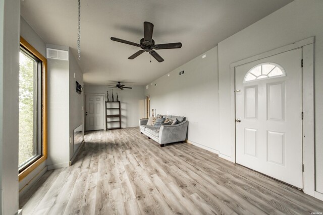 415 Gold Nugget Loop, Hot Springs, AR 71913 - foyer featuring light wood finished floors and ceiling fan