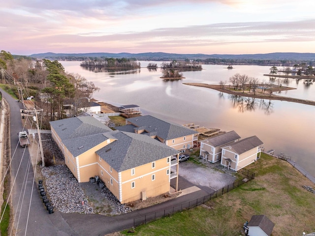 141 Central Ter Unit B, Hot Springs, AR 71913 - aerial view at dusk featuring a water and mountain view