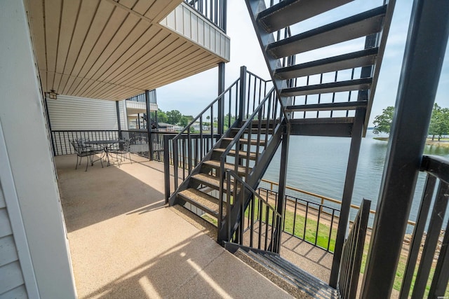 5371 Central Ave Unit 6E, Hot Springs, AR 71913 - patio / terrace featuring a water view and stairway