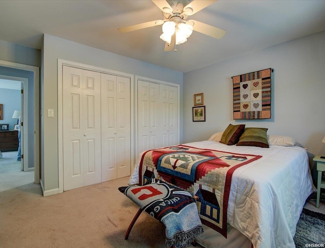 173C Pebble Beach Pl, Hot Springs, AR 71913 - carpeted bedroom with two closets and ceiling fan