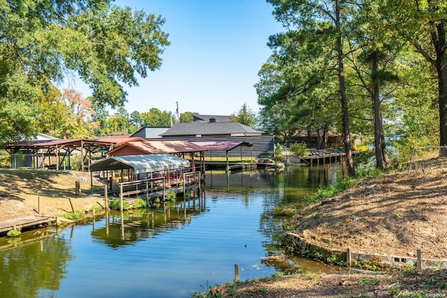 235 Echo Pt, Hot Springs, AR 71913 - dock featuring a water view and boat lift