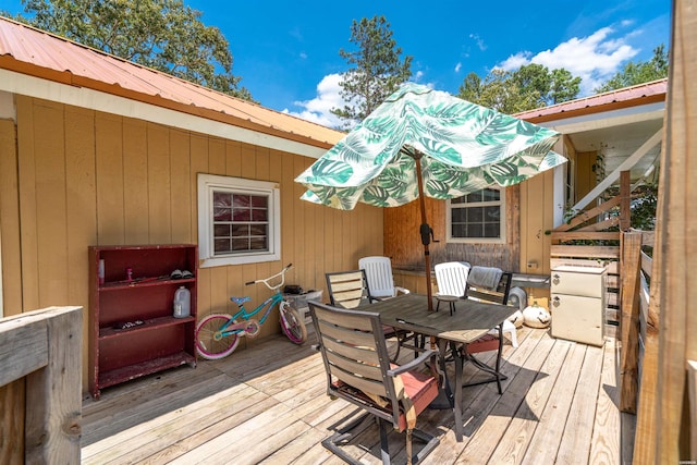 598 Timberlake Dr, Royal, AR 71968 - wooden deck with outdoor dining area