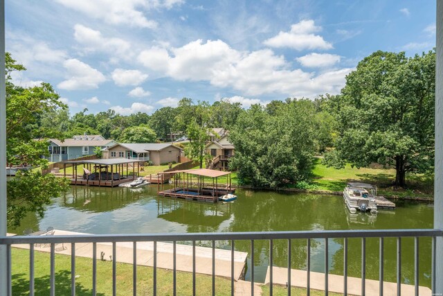 view of water feature featuring a floating dock