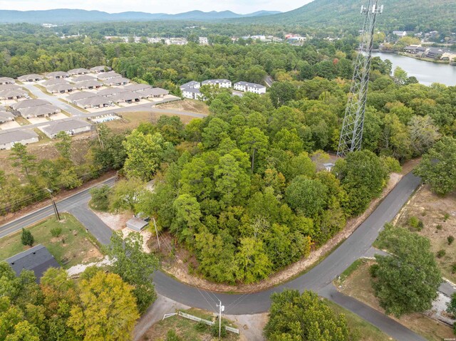 bird's eye view with a residential view and a water and mountain view