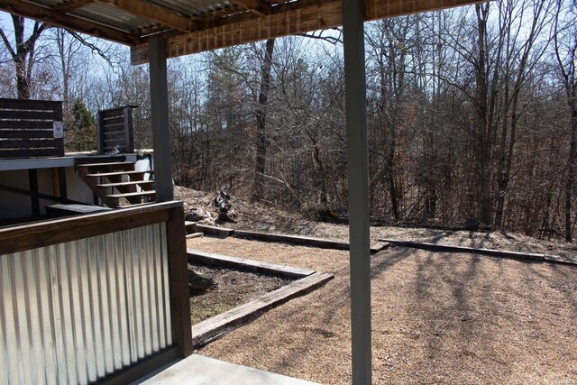 view of yard with stairs