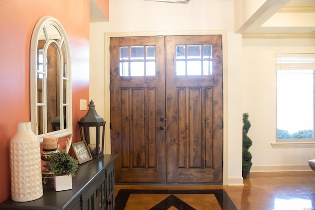 foyer with baseboards