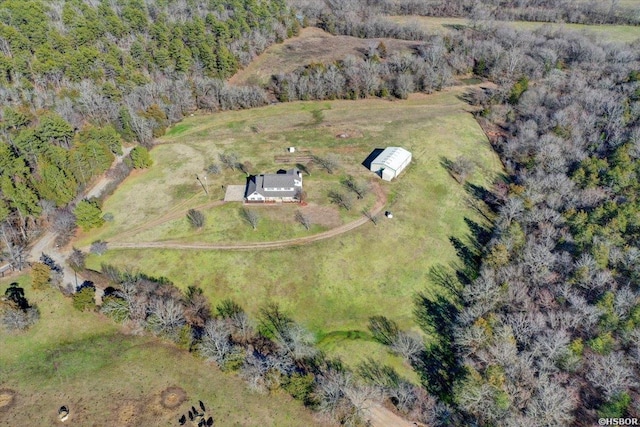 drone / aerial view featuring a rural view