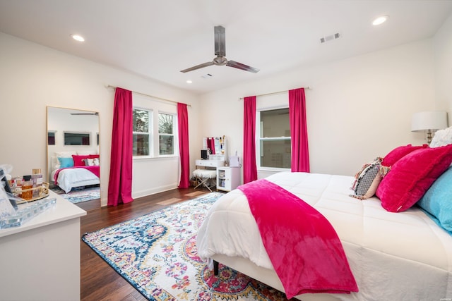 1129 Marion Anderson Rd, Hot Springs, AR 71913 - bedroom featuring wood finished floors, recessed lighting, and a ceiling fan