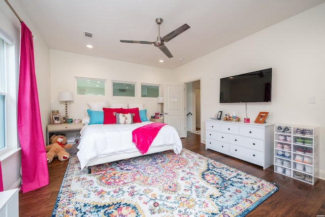 1129 Marion Anderson Rd, Hot Springs, AR 71913 - bedroom featuring wood finished floors, recessed lighting, a ceiling fan, and baseboards