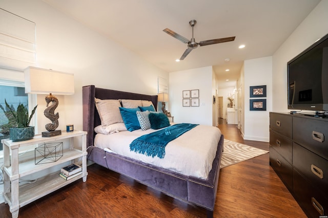1129 Marion Anderson Rd, Hot Springs, AR 71913 - bedroom with wood finished floors, recessed lighting, and a ceiling fan